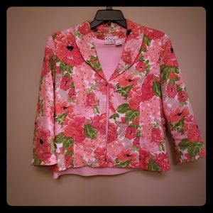 Kim Roger's 3/4 Sleeve Lightweight Linen Jacket